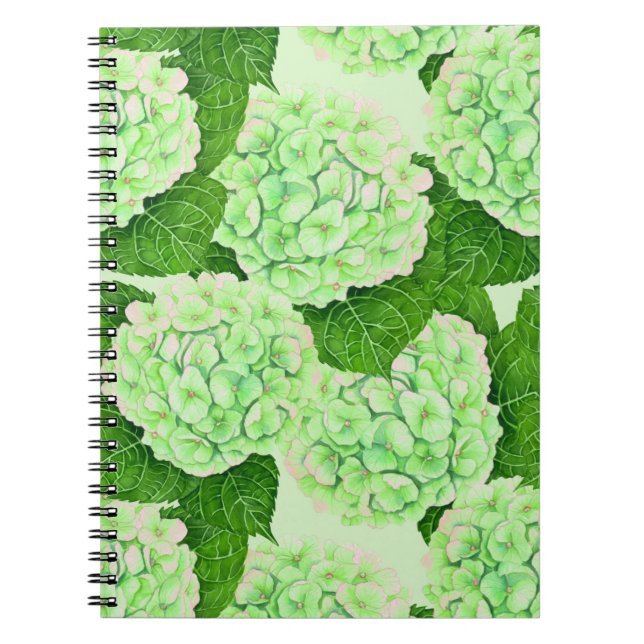 Hydrangea vattencolor mönster anteckningsbok (Framsidan)