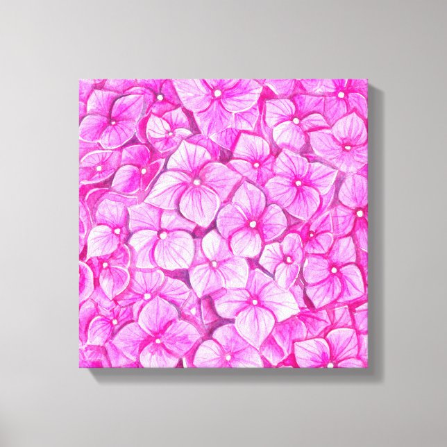 Hydrangea vattenfärg canvastryck (Framsida)