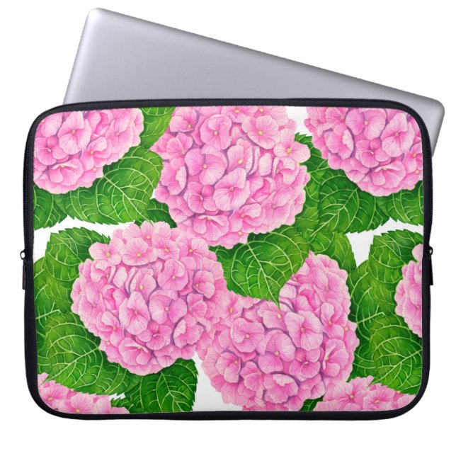 Hydrangea vattenolor mönster laptop fodral (Framsidan)