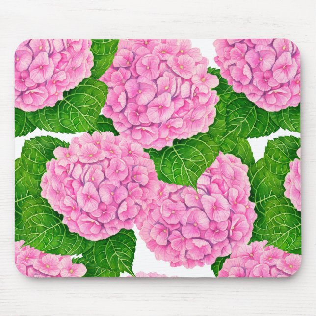 Hydrangea vattenolor mönster musmatta (Framsidan)