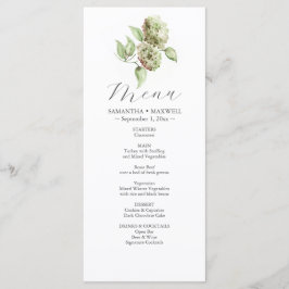 Hydrangea Wedding Menus  Meny
