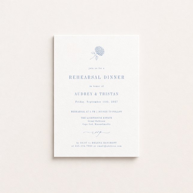 HYDRANGEA Wedding Rehearsal Dinner Meddelande (Skapare uppladdad)
