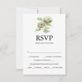 Hydrangea Wedding RSVP Cards OSA Kort