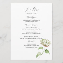 Hydrangea Wedding Table Decor | Menu Meny