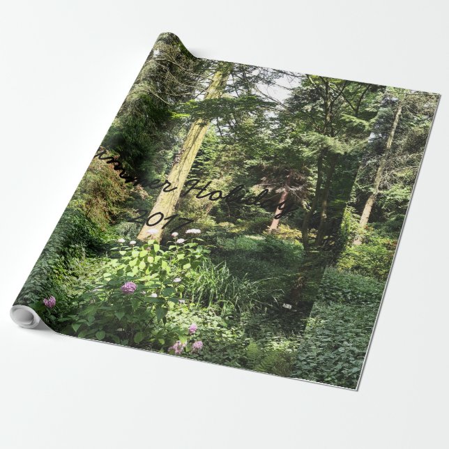Hydrangea Wood Träd Natur Fotography Presentpapper (Utrullad)