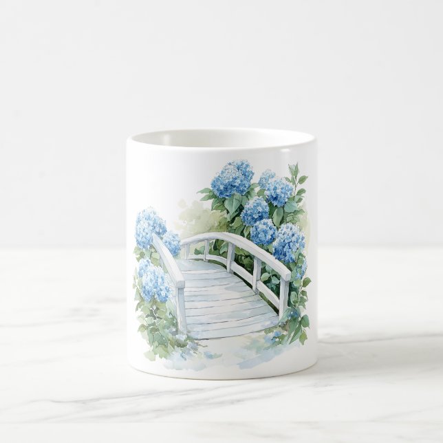 Hydrangeablommor akvarell kaffemugg (Center)