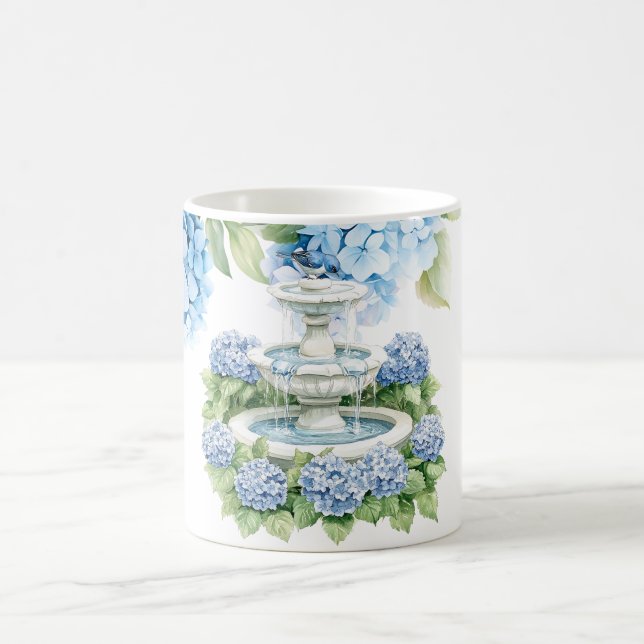 Hydrangeablommor akvarell kaffemugg (Center)