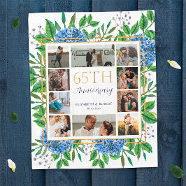 Hydrangeas 65e Anpassningsbar Foto Collage Fleecefilt