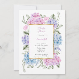 Hydrangeas Baby Shower-inbjudan Inbjudningar