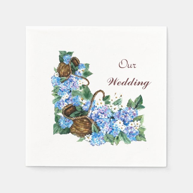 Hydrangeas basket pappersservett (Framsidan)