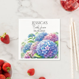 Hydrangeas Blåa blommor Möhippa Party Pappersservett