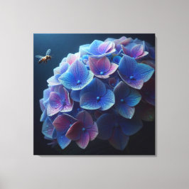 Hydrangeas Blommigt Lila och Blue Canvastryck