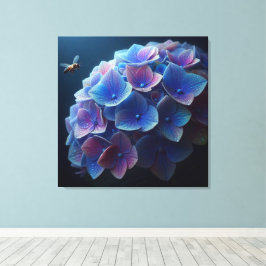 Hydrangeas Blommigt Lila och Blue Canvastryck