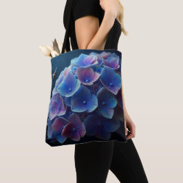 Hydrangeas Blommigt Lila och Blue Tygkasse