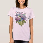 Hydrangeas Bridesmaid Tee Shirt<br><div class="desc">För brudens sida har den här skjortan fläktar i fina skuggor från rosa till blå till lavender och ord "Bridesmaid".</div>