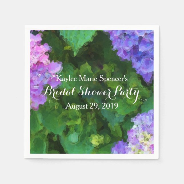 Hydrangeas Bröllop Möhippa Napkins Pappersservett (Framsidan)