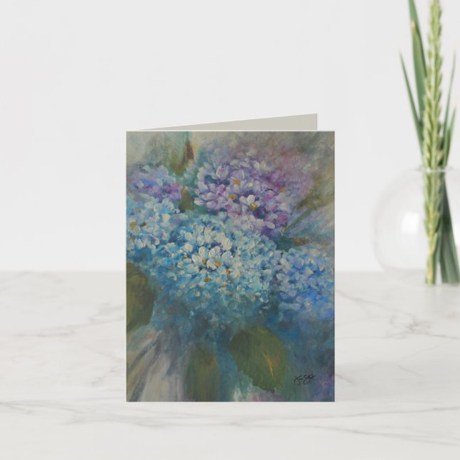 Hydrangeas Card Tack Kort (Framsida)