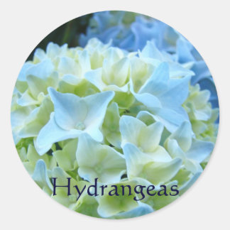 Hydrangeas dekaler Sommar Blå Hydrangea Blommor Runt Klistermärke