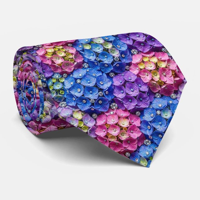 Hydrangeas & Diamonds | Bröllop och evenemang hals Slips (Rullad)