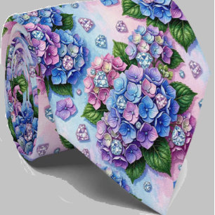 Hydrangeas & Diamonds Bröllop och evenemang hals Slips