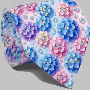 Hydrangeas & Diamonds Bröllop och evenemang hals Slips