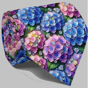 Hydrangeas & Diamonds   Bröllop och evenemang hals Slips