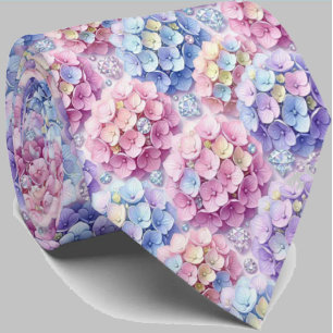 Hydrangeas & Diamonds Bröllop och evenemang hals Slips