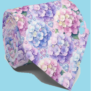 Hydrangeas & Diamonds   Bröllop och evenemang hals Slips