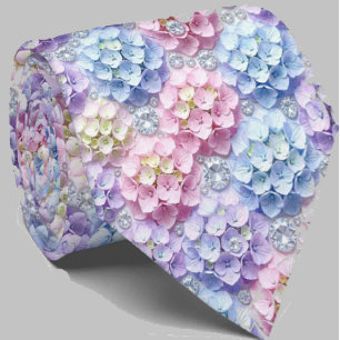 Hydrangeas & Diamonds Bröllop och evenemang hals Slips