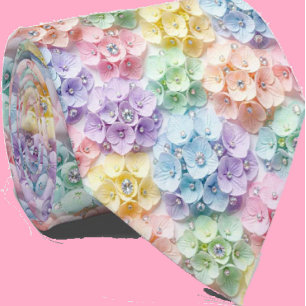 Hydrangeas & Diamonds   Pastel Regnbåge Slipsklöve Slips