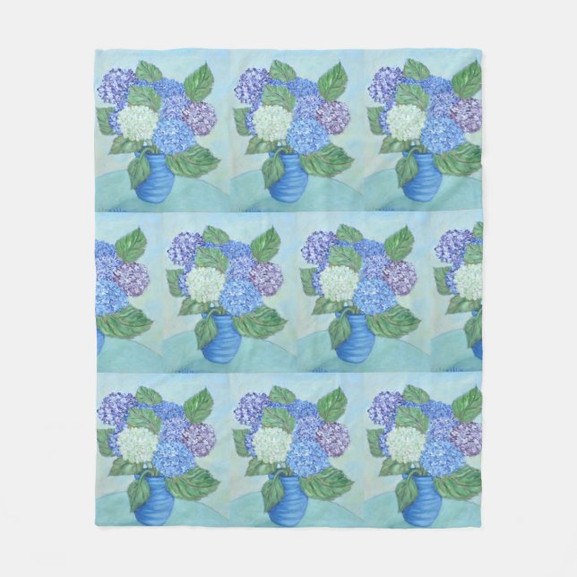 Hydrangeas i A Vas Fleecefilt (Framsidan)