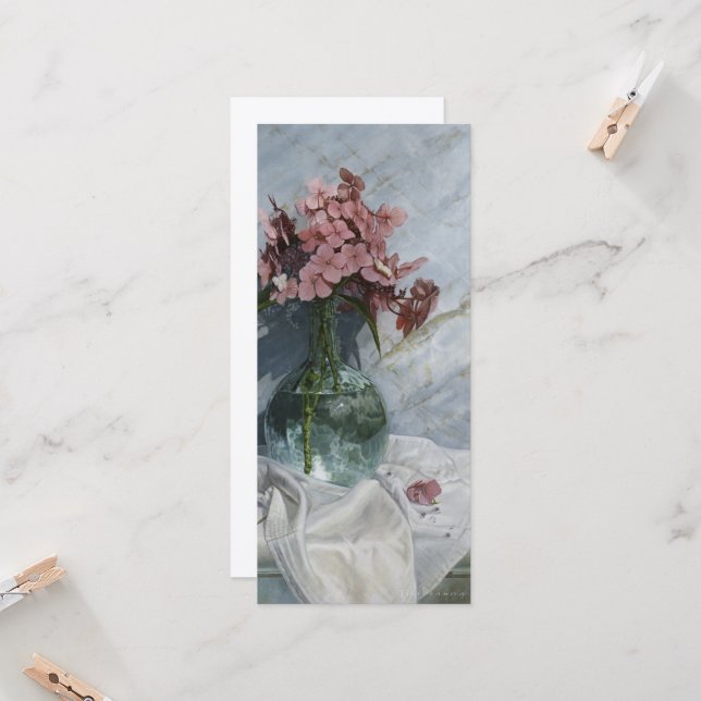 Hydrangeas in Sea Glass Greeting Card (Fram/Back In Situ)