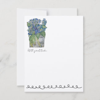 Hydrangeas in Water Flat Notecards (10) Anteckningskort