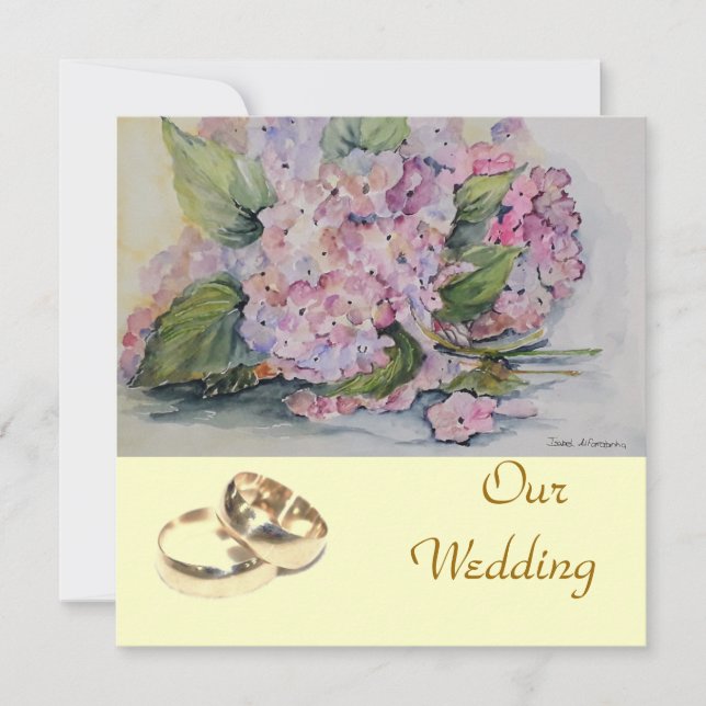 Hydrangeas kärlek inbjudningar (Framsida)