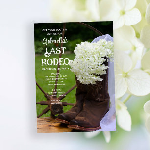 Hydrangeas och Boots Last Rodeo Bachelorette Party Inbjudningar