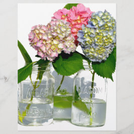 Hydrangeas och Mason burk