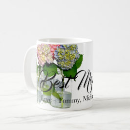 Hydrangeas och Mason burk best mamma någonsin Kaffemugg