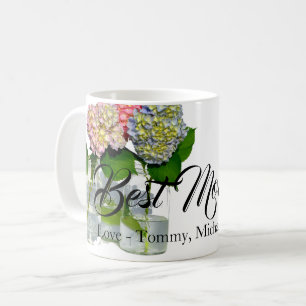 Hydrangeas och Mason burk best mamma någonsin Kaffemugg