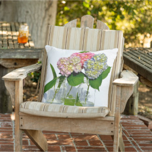 Hydrangeas och Mason burk Kudde