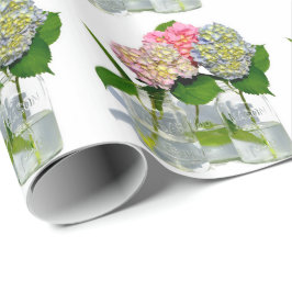 Hydrangeas och Mason burk Presentpapper