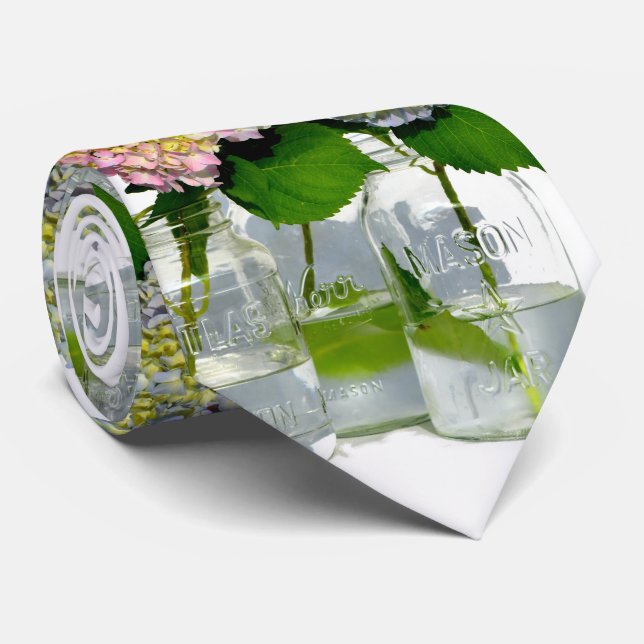 Hydrangeas och Mason burk Slips (Rullad)