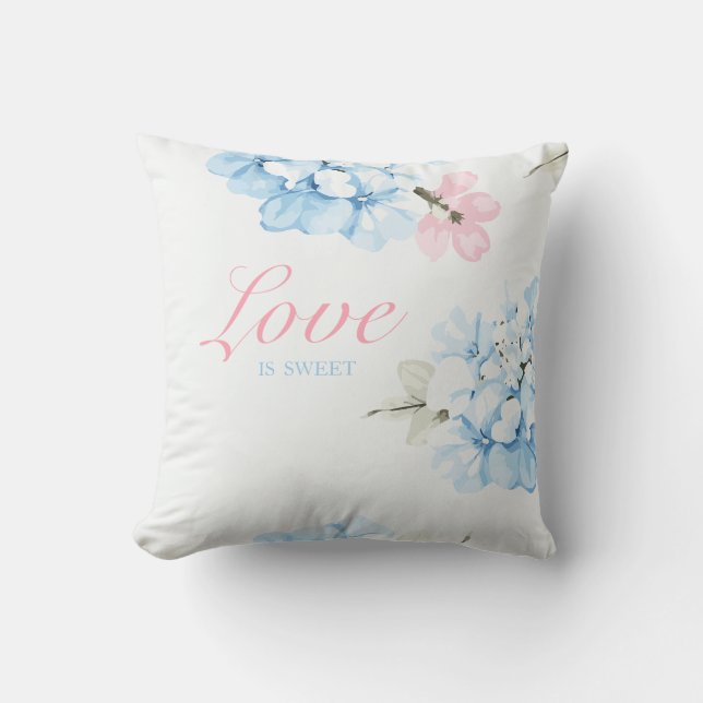 Hydrangeas Pastel Bloom Kudde (Framsida)