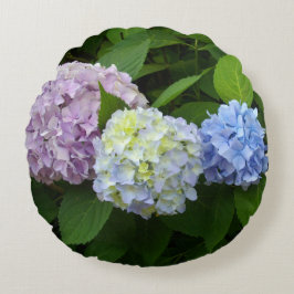 Hydrangeas rosa Blå lila blommor Rund Kudde
