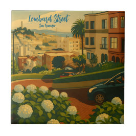 Hydrangeas San Francisco Lombard Street Coit Tower Kakelplatta