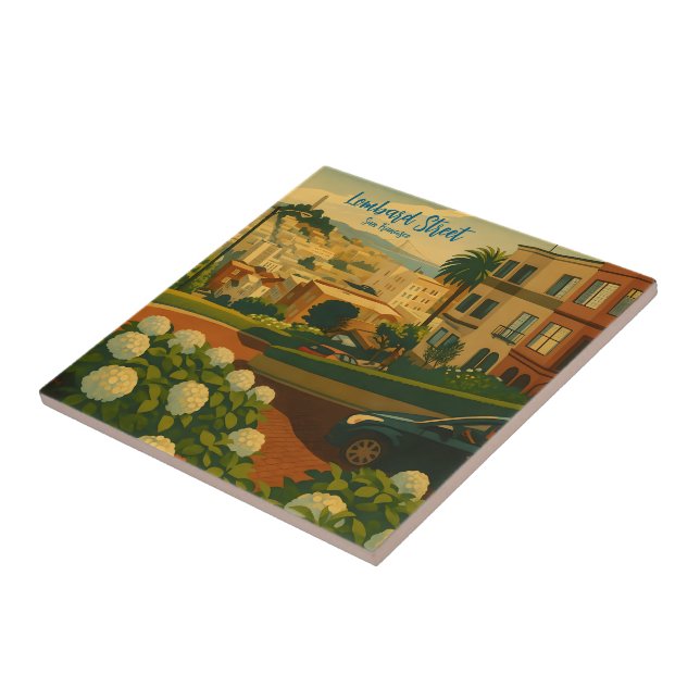 Hydrangeas San Francisco Lombard Street Coit Tower Kakelplatta (Sidan)