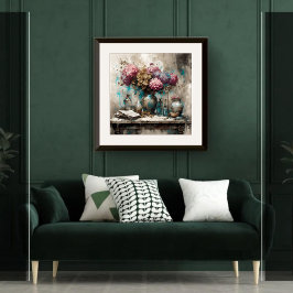 Hydrangeas stillastående - Skriv ut Poster