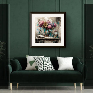 Hydrangeas stillastående - Skriv ut Poster