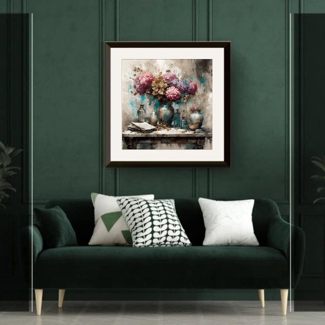 Hydrangeas stillastående - Skriv ut Poster (Skapare uppladdad)