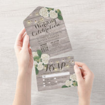 Hydrangeas String Ljus Rustic Wood Bröllop OSA
