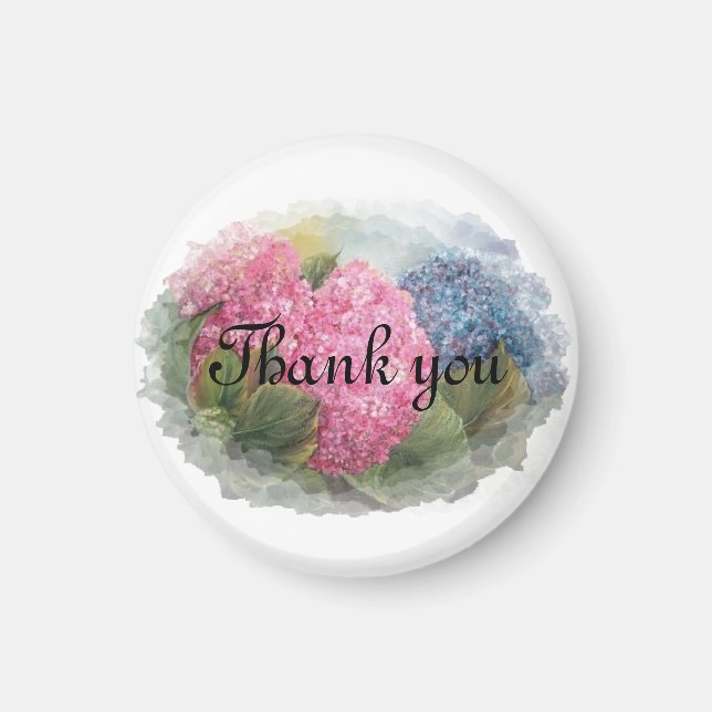 HYDRANGEAS tack för din bröllopsförmån Magnet (Framsidan)